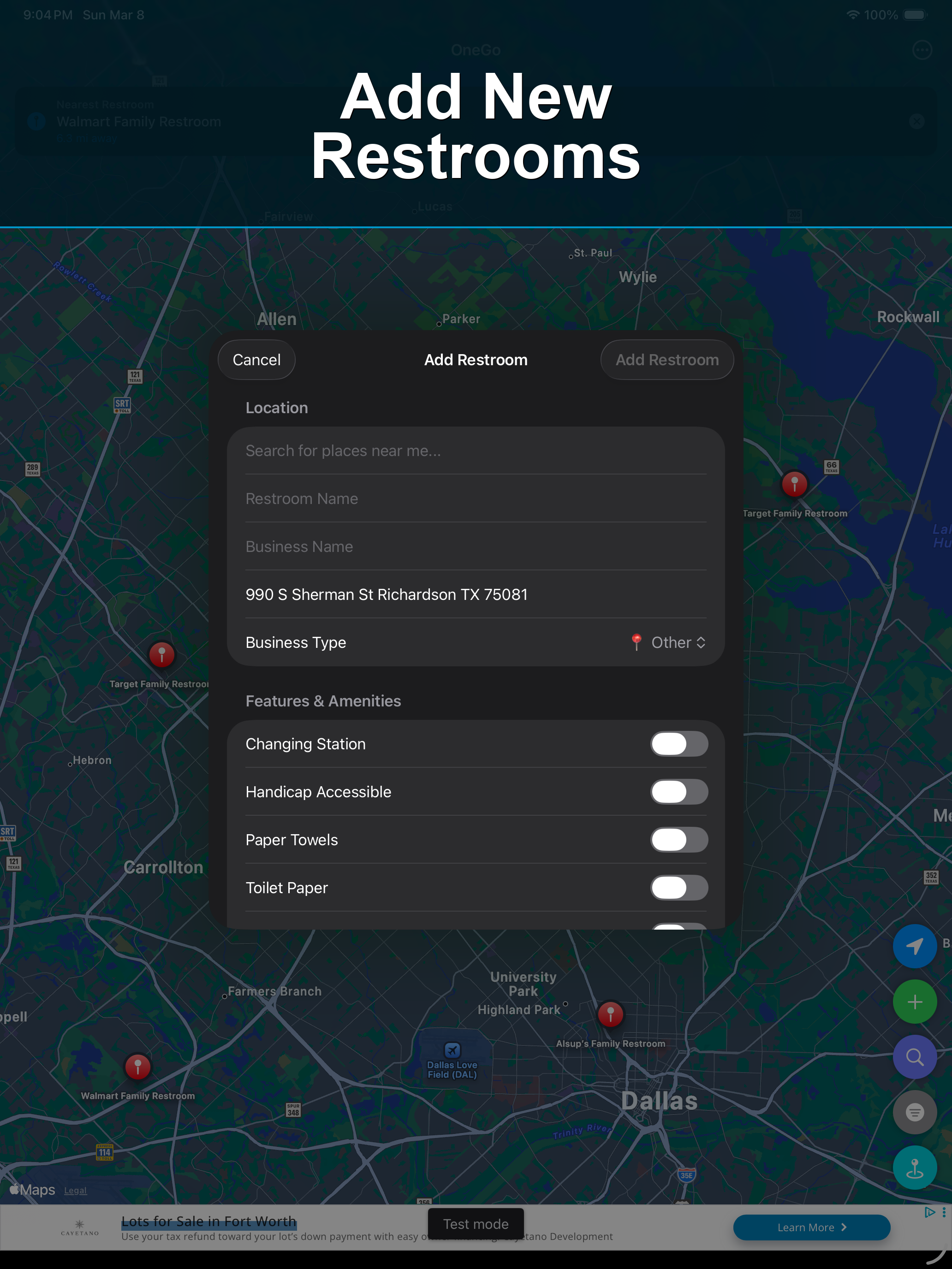 OneGo: Private Restroom Finder