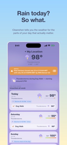 Clearwhen screenshot