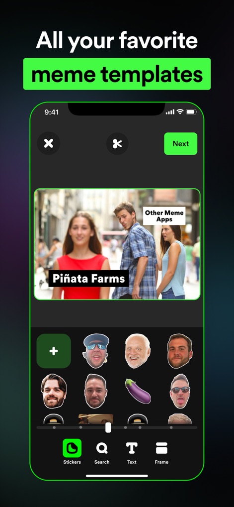 Piñata Farms Meme Generator - Access a vast library of favorite meme templates, offering endless creative possibilities with the integrated face sticker library.