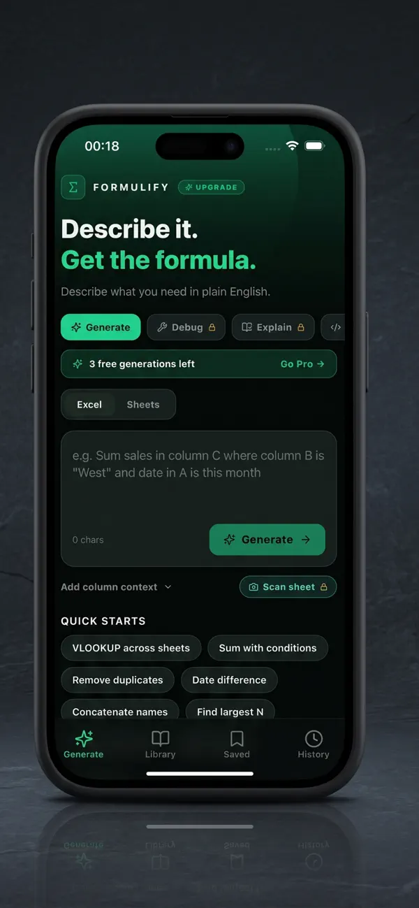 Screenshot #3 pour Excel Formula Generator