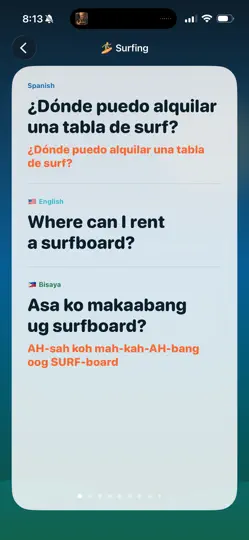 Captura de pantalla de Bisdak Speak en iPhone 6