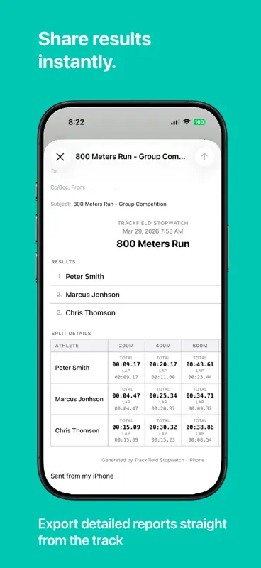 Stopwatch for Track & Field screenshot 5 of 5