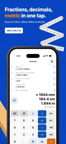 InchCalc: Feet Inch Calculator iPhone screenshot