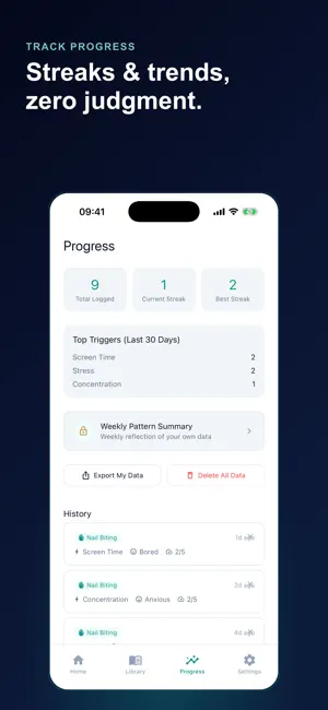 Hair Pulling Tracker: BFRB screenshot 2