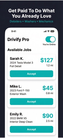 Drivify Provider — Jobs iPhone screenshot