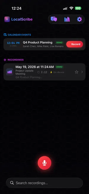LocalScribe — AI Meeting Notes screenshot 1