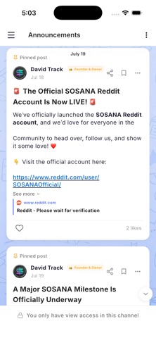 SOSANA iPhone screenshot