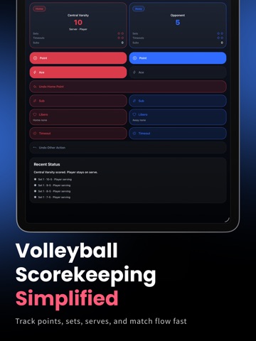 AceTrack: Volleyball Scorebook iPad screenshot