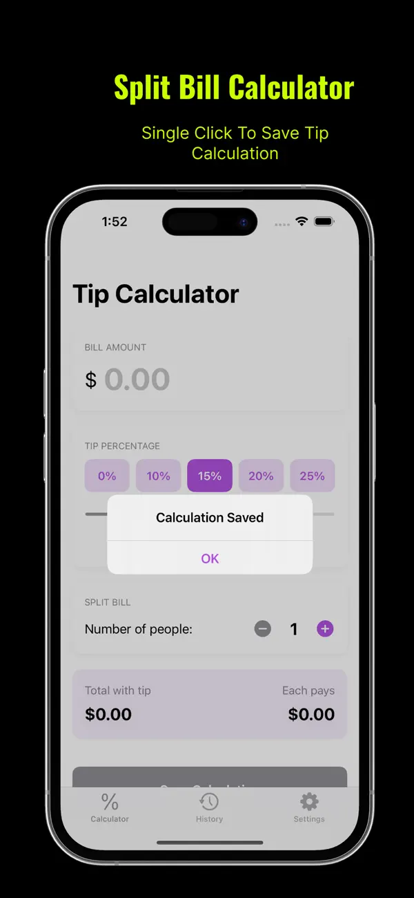#2. Tip Calculator – Split Bill (iOS) By: Muhammad Mujahid Khan