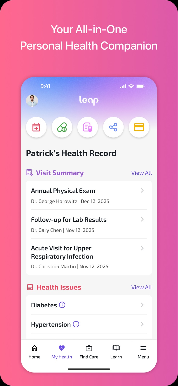 Leap - Your Health Companion iphone screenshot 1