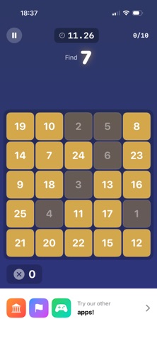 Just Schulte Table Screenshot 3 of 5