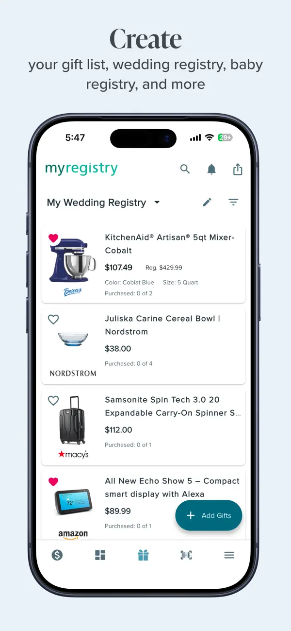 Screenshot #1 pour MyRegistry.com