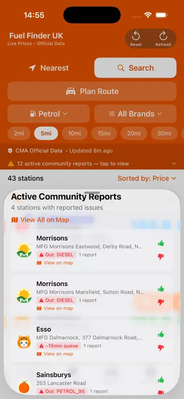 Fuel Finder UK - Live Prices screenshot 3 of 6