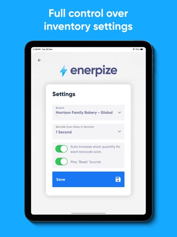 Enerpize Stocktaking iPad screenshot