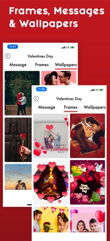 Valentine's Frames & Wishes iPhone screenshot