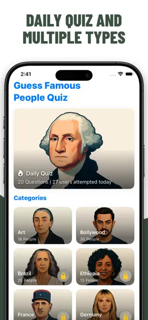 Guess Famous People: Face Quiz screenshot 1