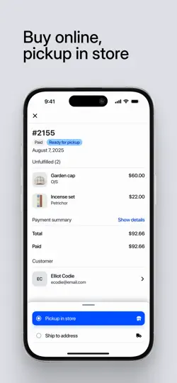 Captura de pantalla de Shopify Point Of Sale (POS) en iPhone 4
