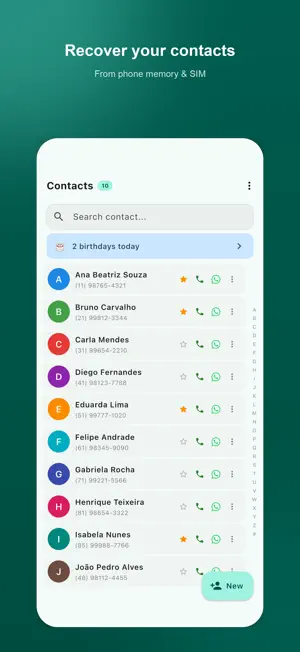 Recover Contacts - Phonebook screenshot 1