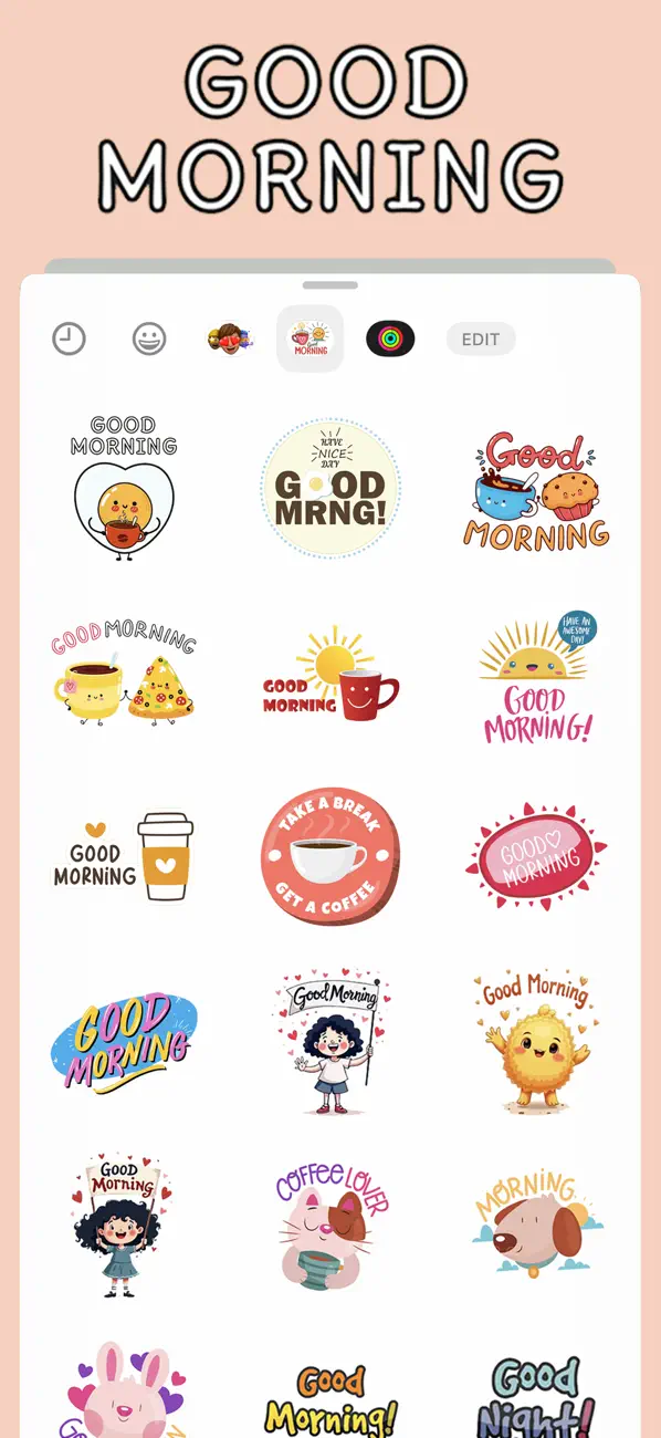 Screenshot #2 pour Good Morning Stickers!!