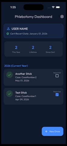LE Phlebotomy Tracker iPhone screenshot