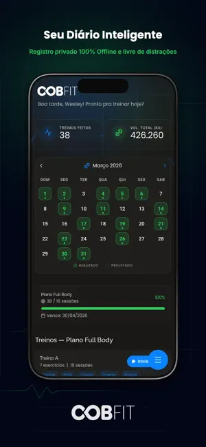 CobFit: Diário de Treino e IA screenshot 1
