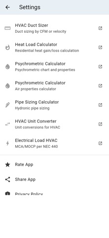 Airflow CFM Calc HVAC screenshot