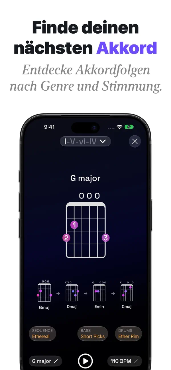 Akkorde & Tuner: Guitar Wiz iPhone App Screenshot 9 – Musik