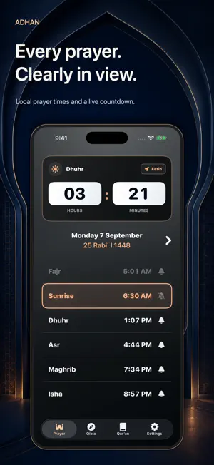 Adhan: Prayer, Qibla, Quran screenshot 1