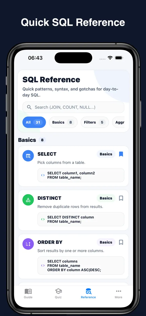 #6. SQL Guide (iOS) di: 婉媚 邵