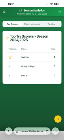 Grassroots Rugby Team Tracker screenshot