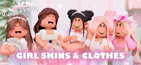 Girl Skins & Clothes Avatars - La aplicación exhibe una vibrante colección de avatares femeninos con estilos de ropa de moda y accesorios únicos, como diademas y coronas de flores, reflejando la personalización y la expresión creativa.