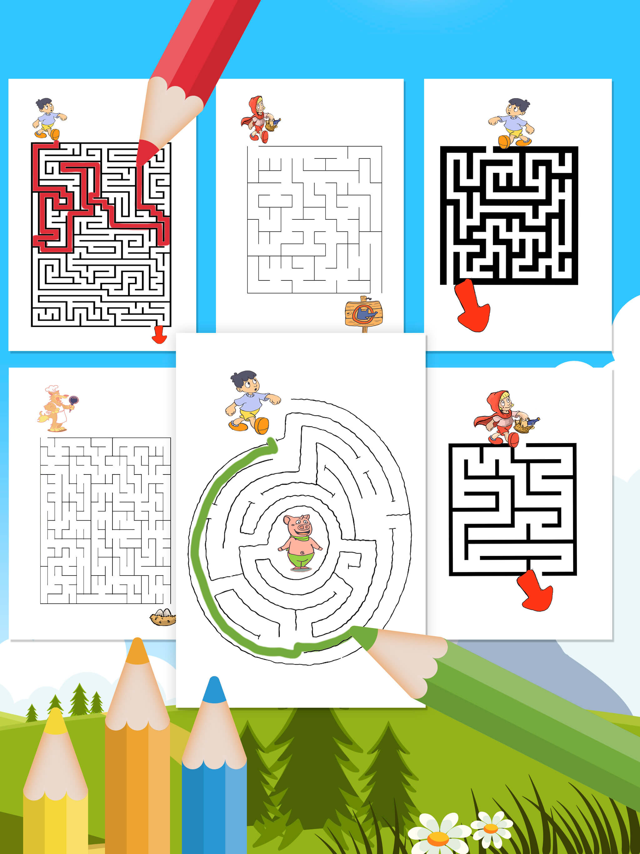 Classic mazes for logic games
