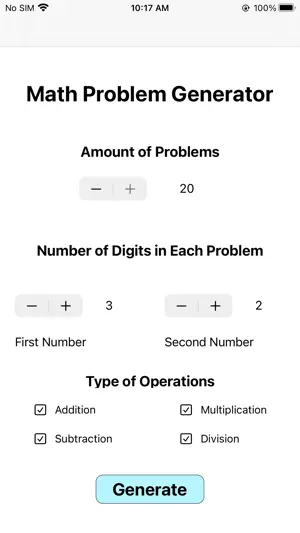 Math Generator screenshot 1
