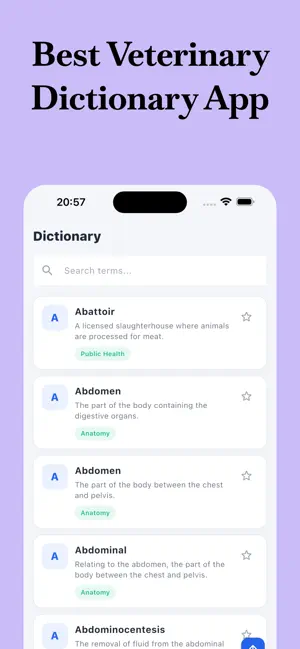 Veterinary Dictionary app screenshot 1