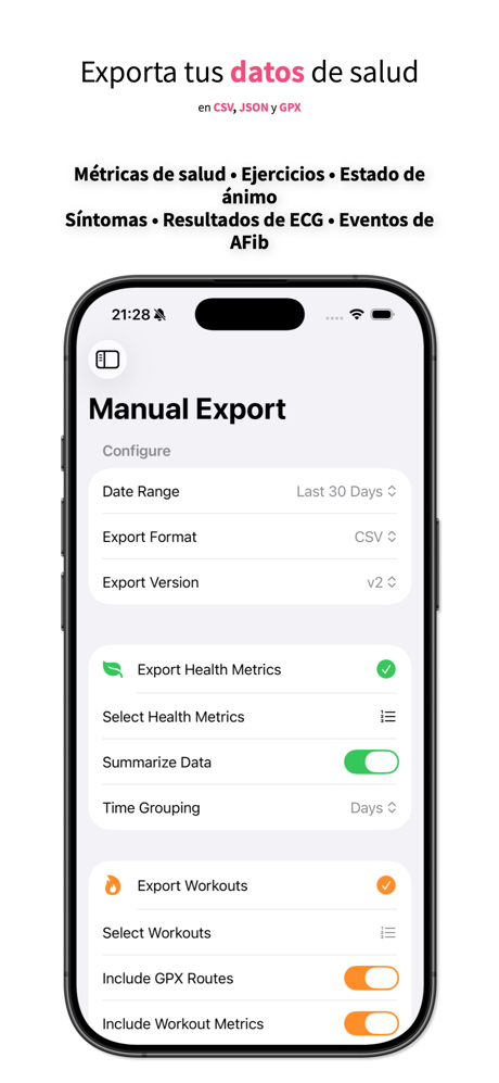 Health Auto Export - JSON+CSV screenshot 1