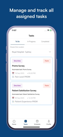 Clinic1 - Patient screenshot