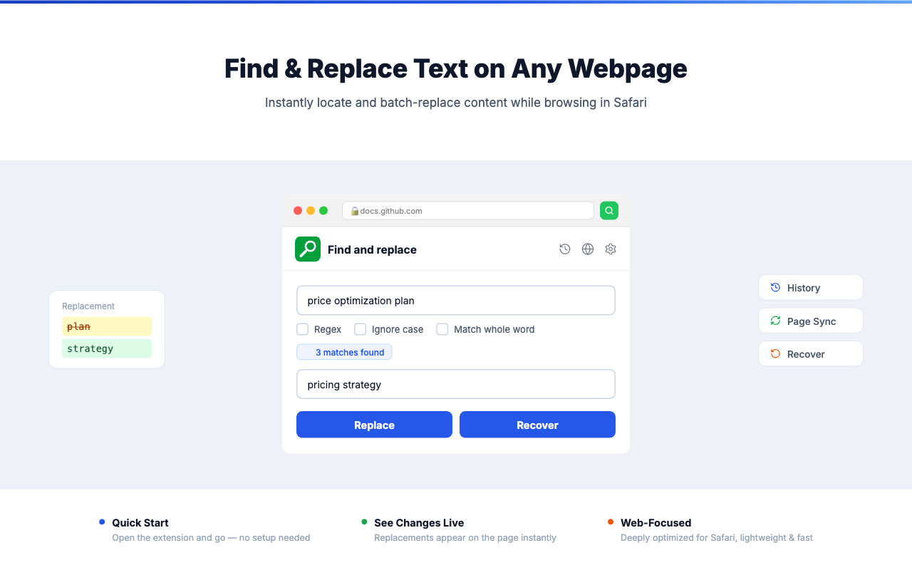 Find and replace for Safari screenshot 7