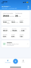 EV Charging Log , Cost & kWh screenshot