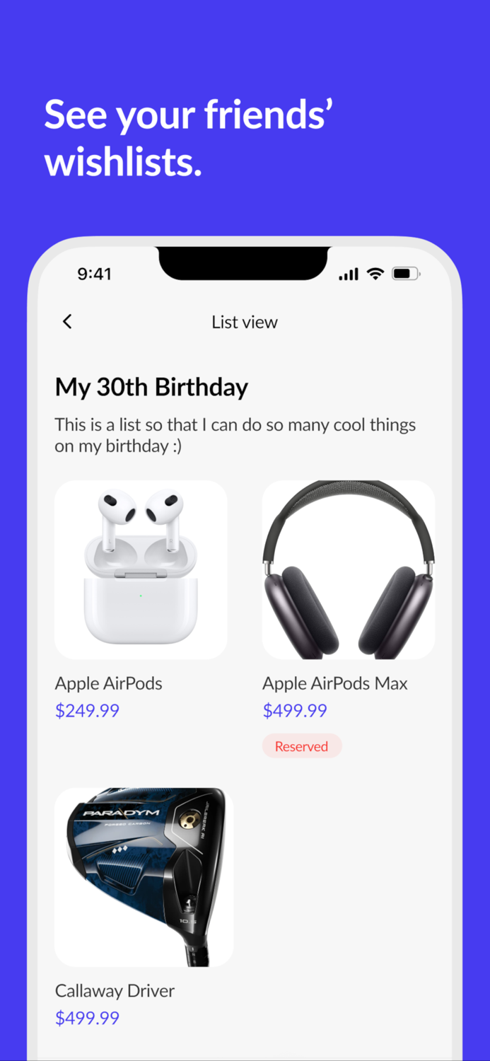 Gifty - Wishlists and Friends