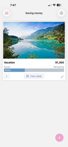 Saving money - Tables Screenshot 1 of 3
