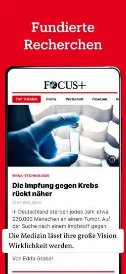 Screenshot von FOCUS+: Nachrichten auf dem iPhone 5