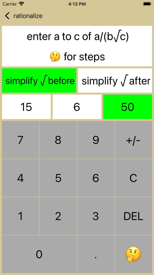 #1. Eliminate Denominator Radicals (iOS) 由: Walter Kissach