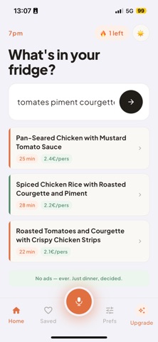 7pm: Cooking Assistant screenshot