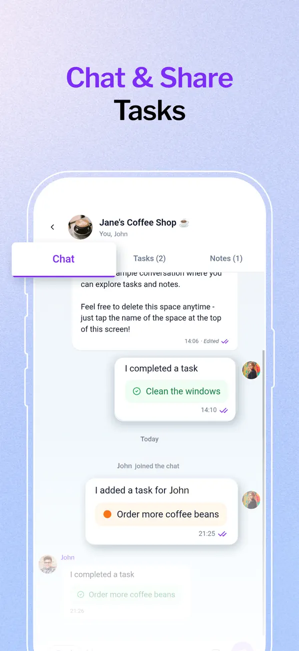 Screenshot #2 pour Workapp: Tasks, Chat & Notes
