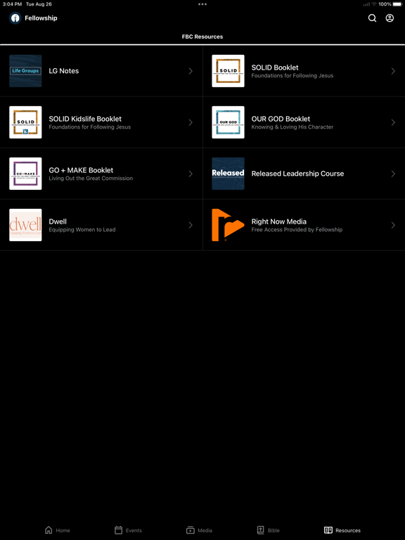 Fellowship. Bible. Church. iPad screenshot 4 - Lifestyle app