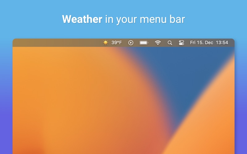 Weather Menu Bar App Screenshot
