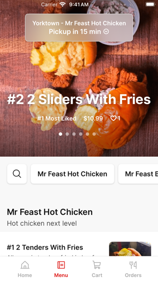 Mr Feast Hot Chicken iPhone screenshot 2 - Food & Drink app