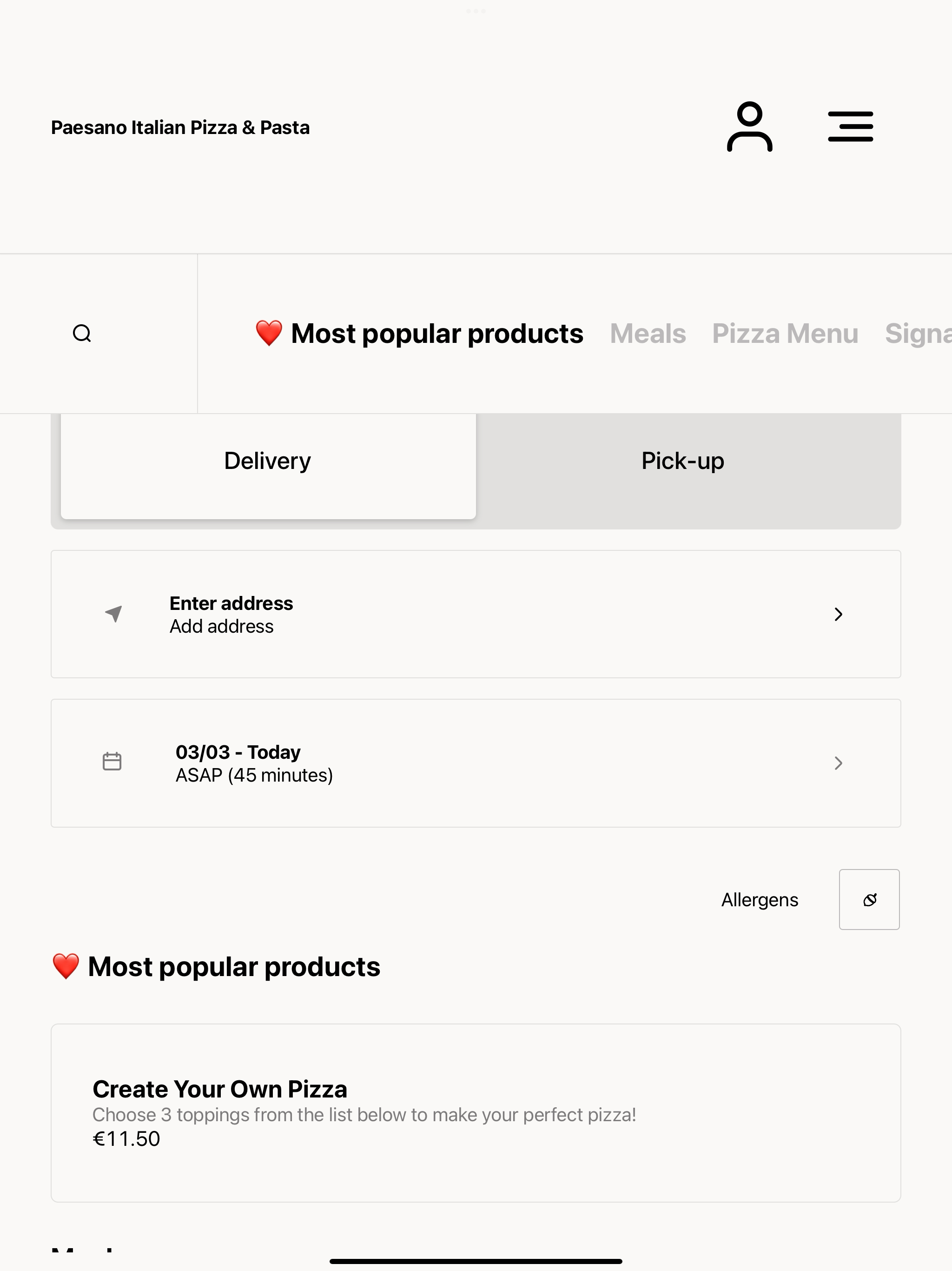 Paesano Italian Pizza & Pasta