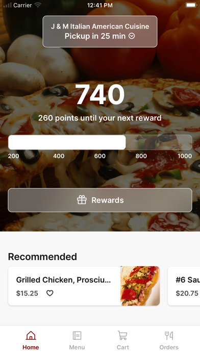 J & M Italian American Cuisine iPhone screenshot 1 - Food & Drink app