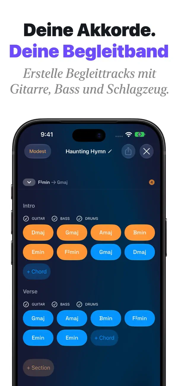 Akkorde & Tuner: Guitar Wiz iPhone App Screenshot 3 – Musik